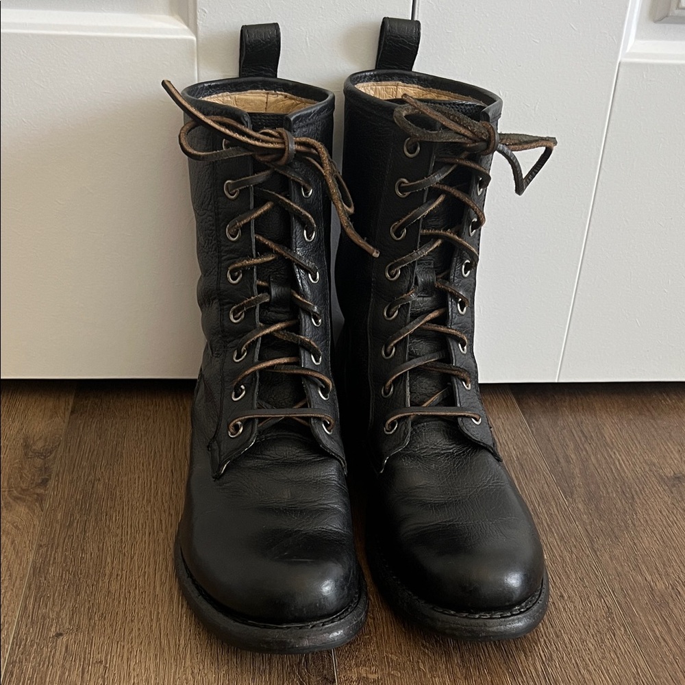 Frye Veronica Combat Leather Boots